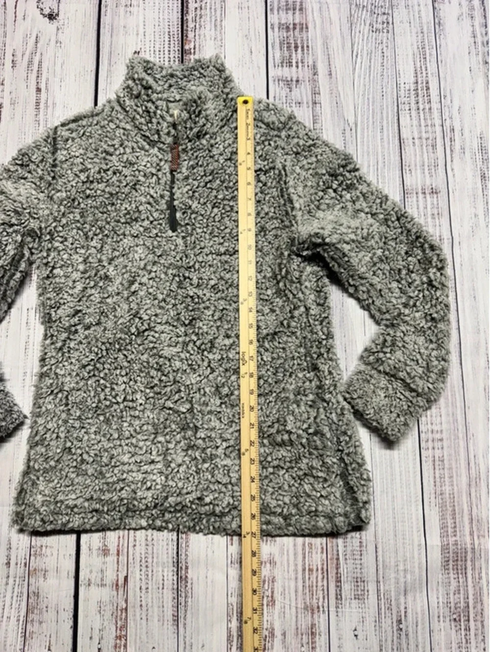 Weatherproof Vintage Gray Sherpa Fleece Pullover Women's S